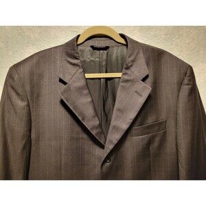 Gianni Manzoni Blazer Mens 46 Black Pinstripe Tendenza Angelico Suit Jacket Wool